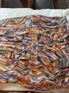 Retro Abstract Print Ruffle Mini Dress