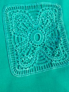 Elegant Teal Kurta + Pant with Lace