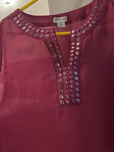 Magenta Sleeveless Blouse