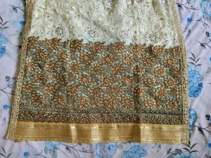 Embellished Cream Kurti Set