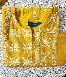 beautiful yellow kurta suit set