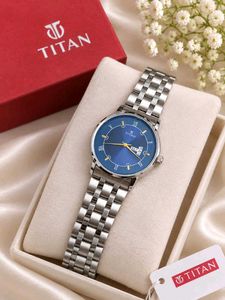 Titan Blue Dial Stainless Steel Watch