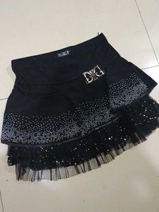 Black Layered Mini Skirt