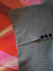 Gray Button-Down Knit Cardigan