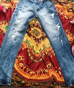 Stylish Men's Ripped Blue Denim Jeans