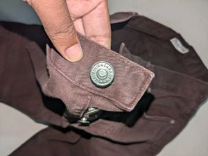 Men's Brown Slim Fit Jeans(Unisex)