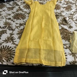 Beautiful Yellow Floral Kurta Set