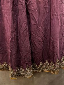Embroidered Purple short anarkali kurta