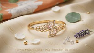 Elegant Pink Sapphire &amp; Diamond Bangle