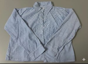 Blue Striped Classic Button-Up Shirt