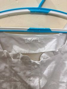 Chic White Square Neck Puff Sleeve Blouse