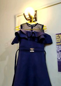 Blue Ruffle Party Dress