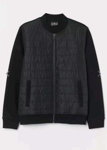 H&amp;M Men Black Quilted Bomber Jacket