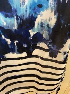 Women Blue Tie-Dye Striped Dress/Tunic