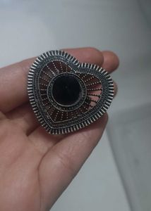 Heart Shape Oxidized Silver Ring