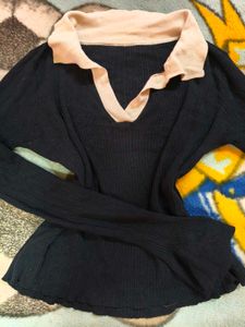 Korean V-Neck RibbedTop