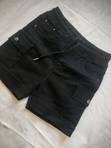 Women's Casual Black Cargo Shorts