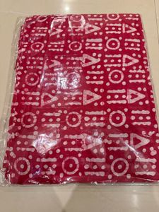 Vibrant Red Batik Print suit(unstitched new)