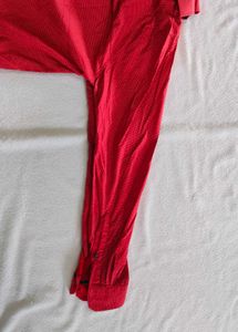 Men's Red Printed Full Sleeve Shirt