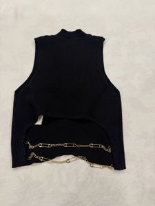 bershka black knit top