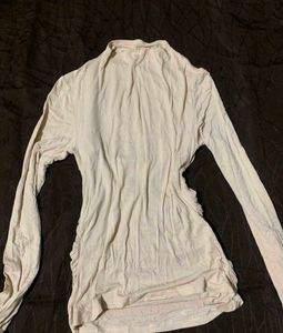 Ruched Mock Neck Long Sleeve Top