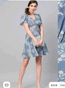 Blue Floral Mini Dress