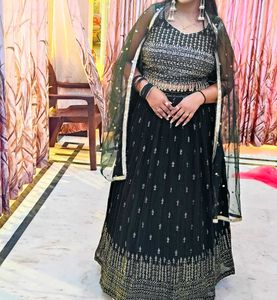 Green Lehenga Choli Set for Mehendi function