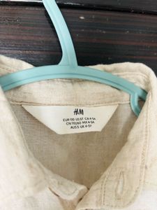 H&amp;M Cream Linen Button-Up Shirt