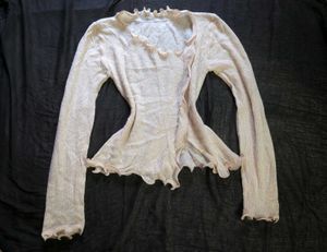 Sheer Ruffle Trim Sweater Top