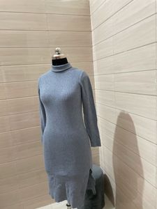 Made in france 🇫🇷 Pintresty 🌸Gray Knit Midi Dre