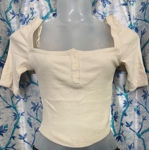 Urban Outfitters Square Top with flower butto