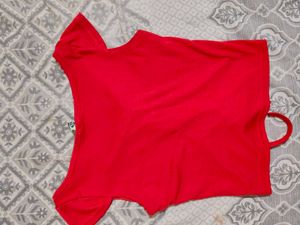 Chic Red Lace-Up Crop Top