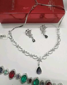 Elegant Silver Necklace & Earrings Set