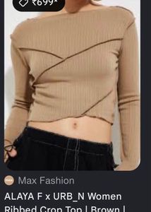 Max Ribbed Long Sleeve Crop Top
