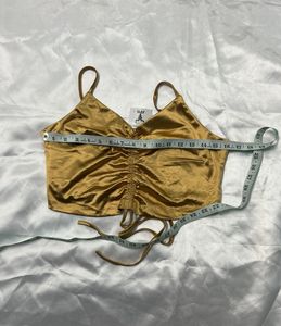 IMPORTED Golden Ruched Camisole Top