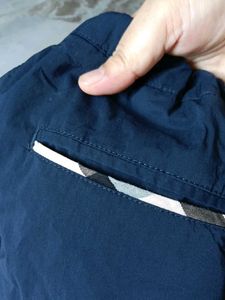 Daks Navy Blue Wrap Skirt with Tie Detail