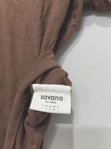 Brown V-Neck Bodysuit