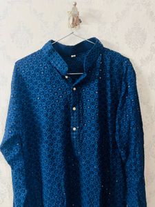 Elegant Navy Sequined Kurta