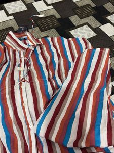 Vibrant Striped Button-Up Shirt