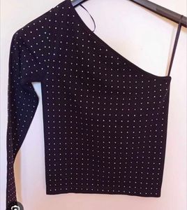 Chic One-Shoulder Embellished Top