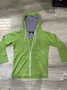 Lime Green Zip-Up Hoodie
