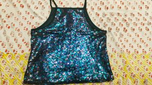 Sparkling Sequin Halter Top