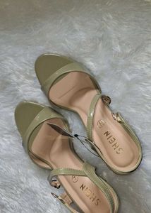 Elegant Olive Green Strappy Heels