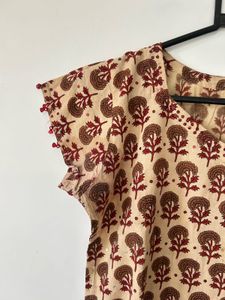 Ajrakh Handblock Natural Dye Print Casual Kurti