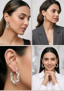 Chic Pearl &amp; Silver Hoop Earrings