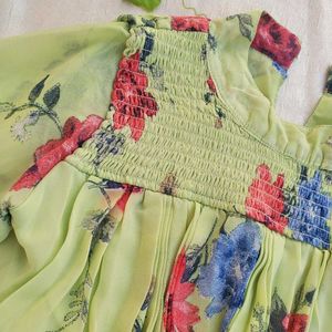 Trendy Ruffle Floral Chiffon Top