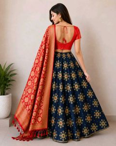 Beautiful Blue &amp; Red Lehenga Choli