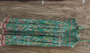 Green Floral Smocked Maxi Dress