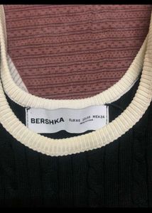 Bershka Black Knit Crop Top