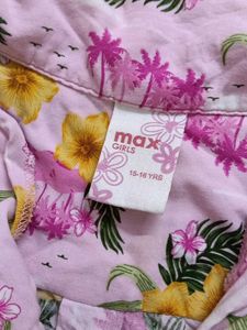 Pink Floral Short Sleeve Button-Up Shirt
